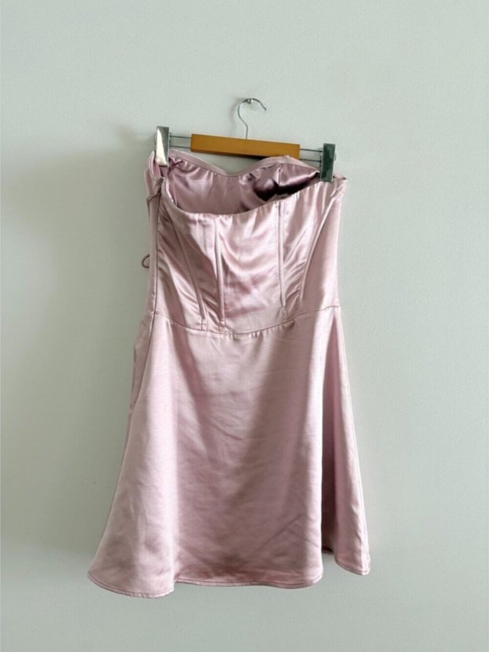 Princess Polly Lorah Corset Mini Dress NWT Pink Satin Size 6 - Picture 6 of 8